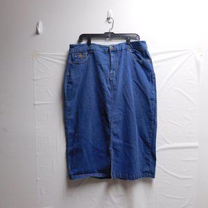 size 18 blue jean skirt long length Avenue Blues
